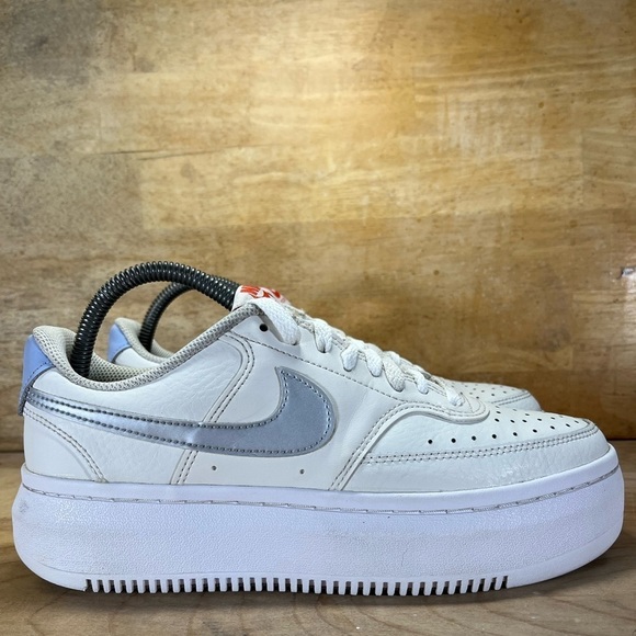 Nike Shoes - Nike Court Vision Alta Womens Size 9.5 Shoes Sneakers Cream Gray DV2176-001